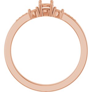 14K Rose Gold 4x3 mm Oval Ring Mounting – image 4