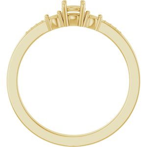 10K Yellow Gold 4x3 mm Oval Ring Mounting – image 4