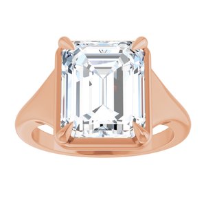 10K Rose Gold 11x9 mm Emerald Ring Mounting – image 5