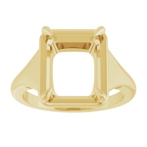 10K Yellow Gold 11x9 mm Emerald Ring Mounting – image 6