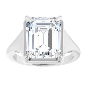 10K White Gold 11x9 mm Emerald Ring Mounting – image 5