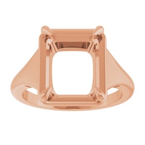 18K Rose Gold 11x9 mm Emerald Ring Mounting – image 6
