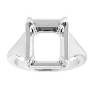 Continuum Sterling Silver 11x9 mm Emerald Ring Mounting – image 6
