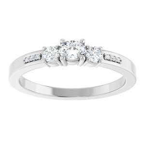 10K White Gold 4x3 mm Oval Ring Mounting – image 5