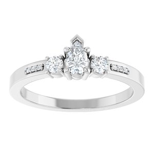 18K White Gold 5x3 mm Pear Ring Mounting – image 5