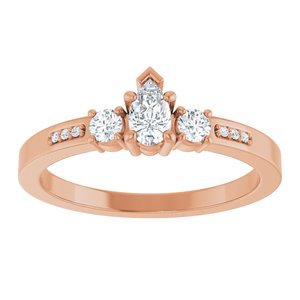 10K Rose Gold 5x3 mm Pear Ring Mounting – image 5