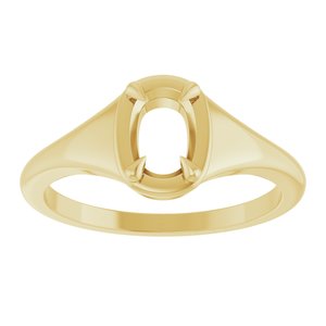 18K Yellow Gold 6.5x4.5 mm Elongated Cushion Ring Mounting – image 6
