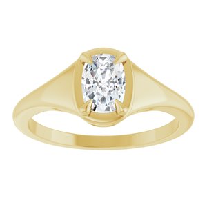 18K Yellow Gold 6.5x4.5 mm Elongated Cushion Ring Mounting – image 5