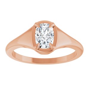 14K Rose Gold 6.5x4.5 mm Elongated Cushion Ring Mounting – image 5