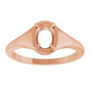 14K Rose Gold 6.5x4.5 mm Elongated Cushion Ring Mounting – image 6