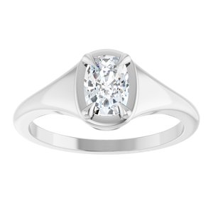 Continuum Sterling Silver 6.5x4.5 mm Elongated Cushion Ring Mounting – image 5
