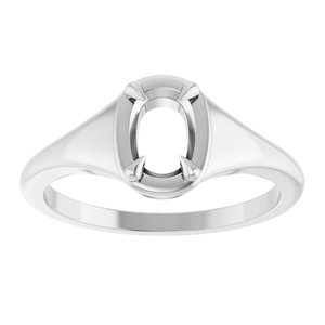 14K X1 White Gold 6.5x4.5 mm Elongated Cushion Ring Mounting – image 6