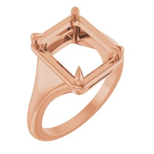 10K Rose Gold 11x9 mm Emerald Ring Mounting – image 2