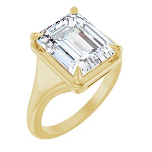 10K Yellow Gold 11x9 mm Emerald Ring Mounting