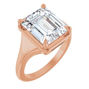 18K Rose Gold 11x9 mm Emerald Ring Mounting