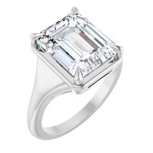 14K X1 White Gold 11x9 mm Emerald Ring Mounting