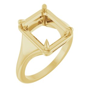 10K Yellow Gold 11x9 mm Emerald Ring Mounting – image 2
