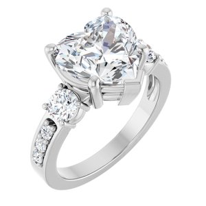 Continuum Sterling Silver 10x10 mm Heart Ring Mounting