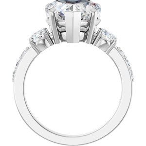 10K White Gold 10x10 mm Heart Ring Mounting – image 3