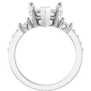14K White Gold 10x10 mm Heart Ring Mounting – image 4