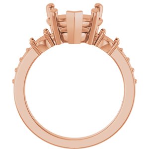 18K Rose Gold 10x10 mm Heart Ring Mounting – image 4