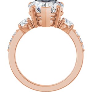 10K Rose Gold 10x10 mm Heart Ring Mounting – image 3
