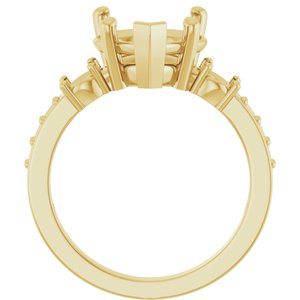 14K Yellow Gold 10x10 mm Heart Ring Mounting – image 4
