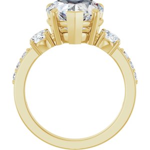 14K Yellow Gold 10x10 mm Heart Ring Mounting – image 3