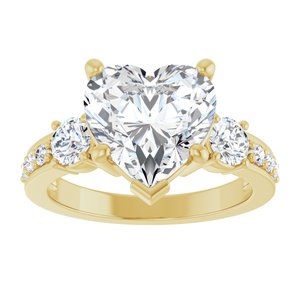 18K Yellow Gold 10x10 mm Heart Ring Mounting – image 5