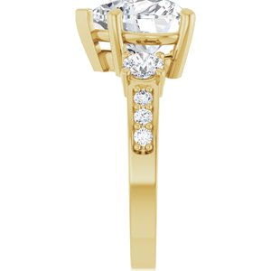 14K Yellow Gold 10x10 mm Heart Ring Mounting – image 7
