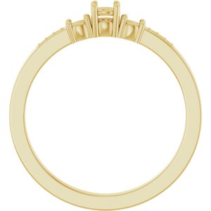 18K Yellow Gold 3 mm Round Ring Mounting – image 4