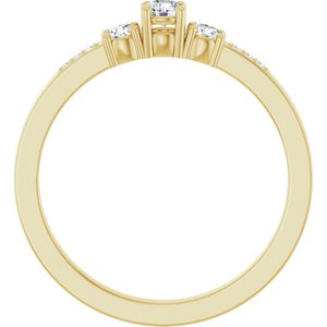 14K Yellow Gold 3 mm Round Ring Mounting – image 3
