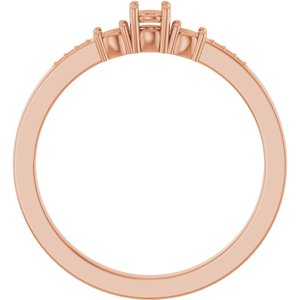18K Rose Gold 3 mm Round Ring Mounting – image 4