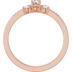 10K Rose Gold 3 mm Round Ring Mounting – image 3