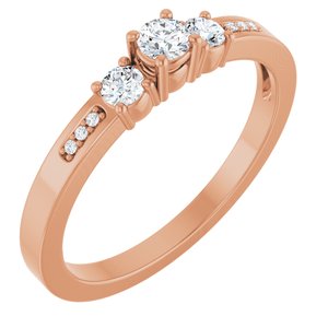 10K Rose Gold 3 mm Round Ring Mounting
