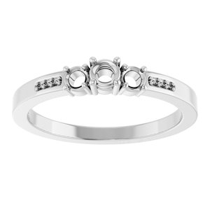 10K White Gold 3 mm Round Ring Mounting – image 6