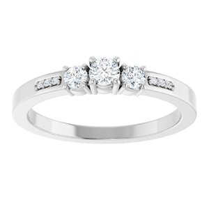 18K White Gold 3 mm Round Ring Mounting – image 5