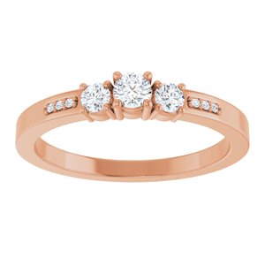 14K Rose Gold 3 mm Round Ring Mounting – image 5