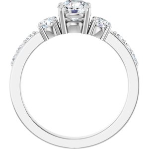 10K White Gold 5.5 mm Round Ring Mounting – image 3
