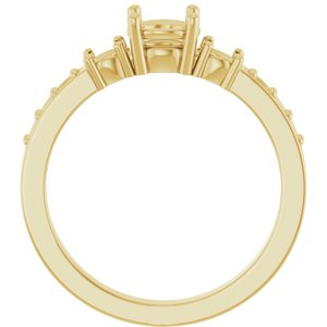 14K Yellow Gold 5.5 mm Round Ring Mounting – image 4
