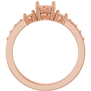 18K Rose Gold 5.5 mm Round Ring Mounting – image 4