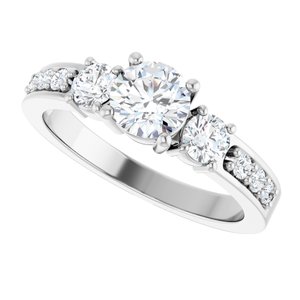 10K White Gold 5.5 mm Round Ring Mounting – image 8