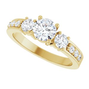 14K Yellow Gold 5.5 mm Round Ring Mounting – image 8