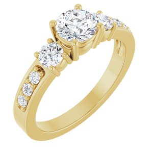 14K Yellow Gold 5.5 mm Round Ring Mounting