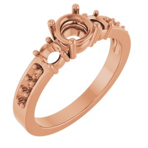 18K Rose Gold 5.5 mm Round Ring Mounting – image 2