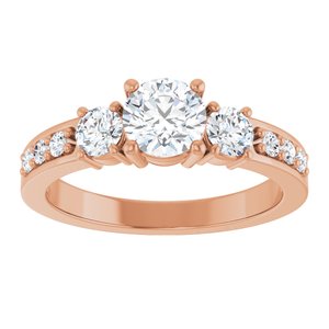 14K Rose Gold 5.5 mm Round Ring Mounting – image 5