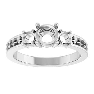 10K White Gold 5.5 mm Round Ring Mounting – image 6