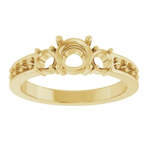 18K Yellow Gold 5.5 mm Round Ring Mounting – image 6