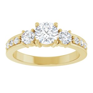 14K Yellow Gold 5.5 mm Round Ring Mounting – image 5
