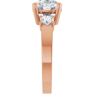 10K Rose Gold 10x8 mm Elongated Cushion Ring Mounting – image 7